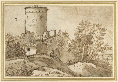 Farm Buildings by the Tiber, 1663 by Claude Lorrain